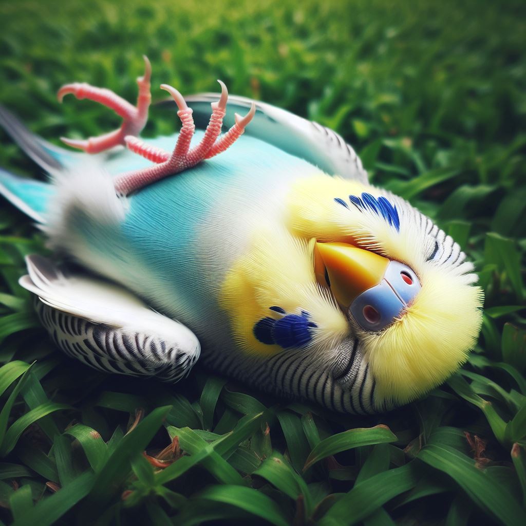 Budgie died with eyes open