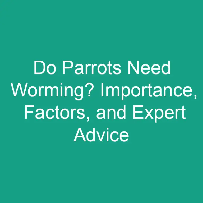 Do Parrots Need Worming? Importance, Factors, and Expert Advice