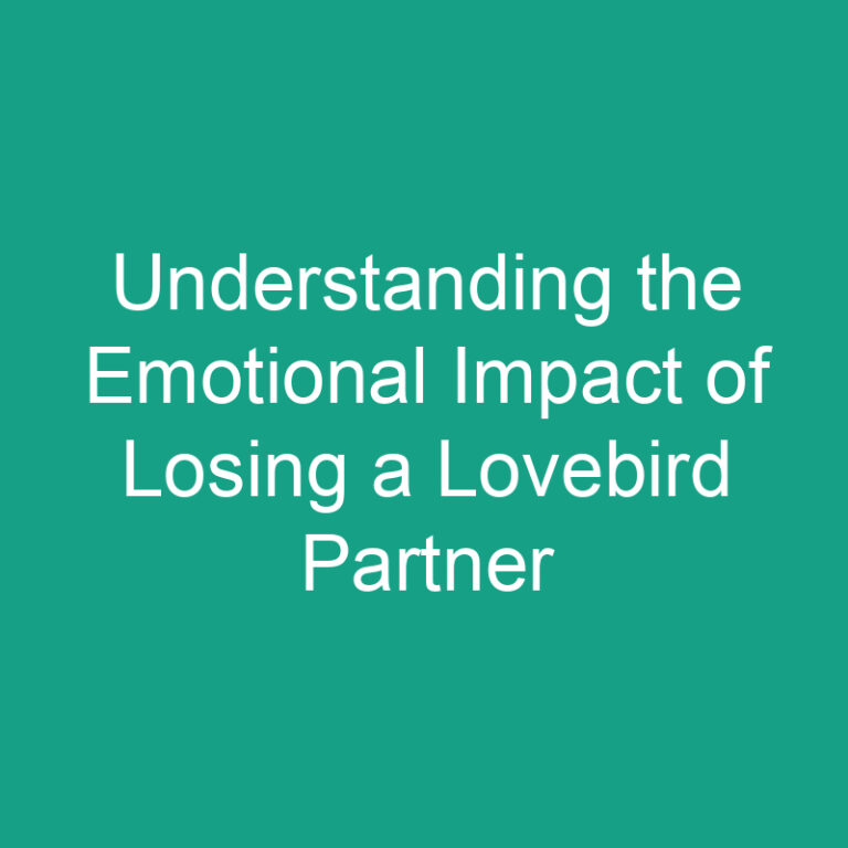 Understanding the Emotional Impact of Losing a Lovebird Partner