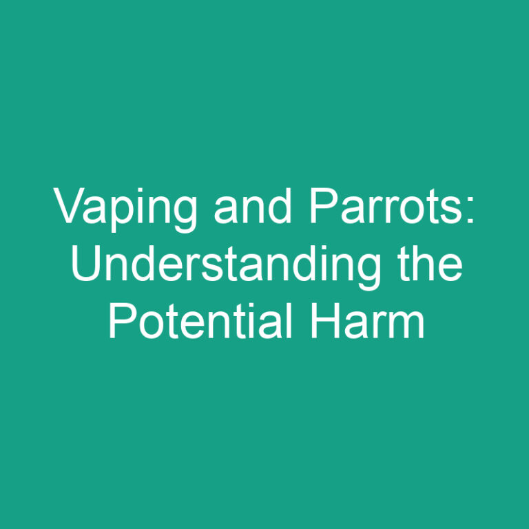 Vaping and Parrots: Understanding the Potential Harm
